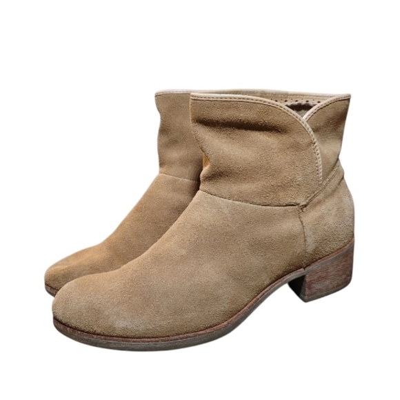 UGG Australia Darling Camel Brown Suede Booties Size 8.5 - Picture 1 of 8